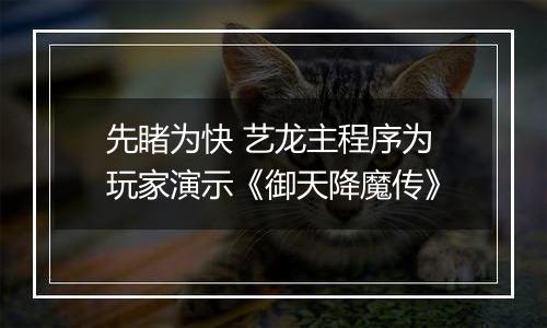 先睹为快 艺龙主程序为玩家演示《御天降魔传》
