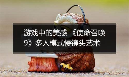 游戏中的美感 《使命召唤9》多人模式慢镜头艺术