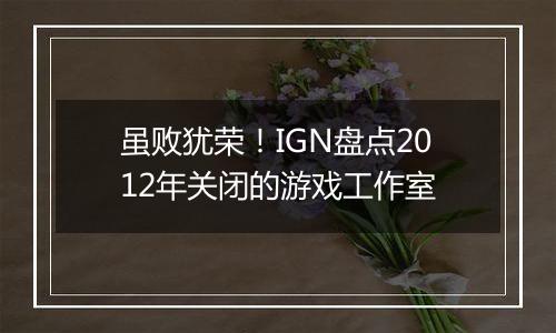 虽败犹荣！IGN盘点2012年关闭的游戏工作室