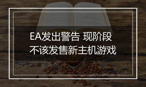 EA发出警告 现阶段不该发售新主机游戏