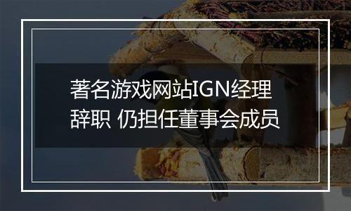 著名游戏网站IGN经理辞职 仍担任董事会成员