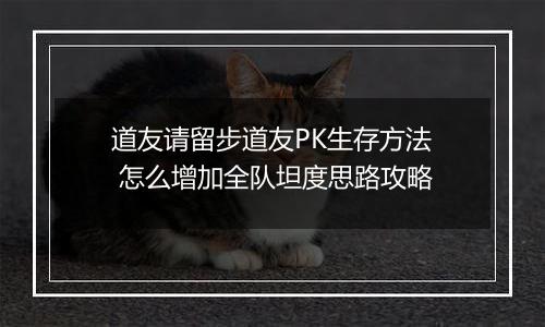 道友请留步道友PK生存方法 怎么增加全队坦度思路攻略