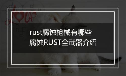 rust腐蚀枪械有哪些 腐蚀RUST全武器介绍