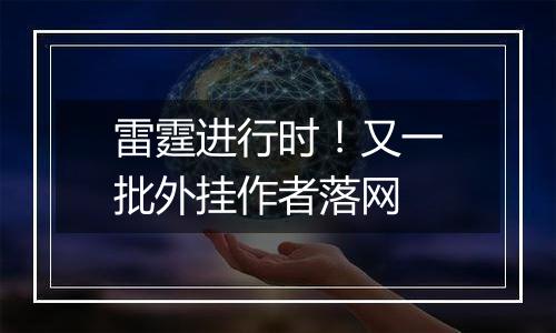 雷霆进行时！又一批外挂作者落网