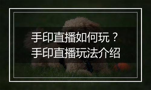 手印直播如何玩？手印直播玩法介绍