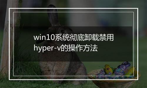 win10系统彻底卸载禁用hyper-v的操作方法