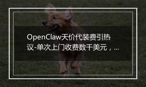 OpenClaw天价代装费引热议-单次上门收费数千美元，有人年入百万
