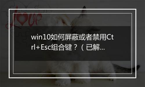 win10如何屏蔽或者禁用Ctrl+Esc组合键？（已解决）