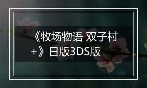《牧场物语 双子村+》日版3DS版