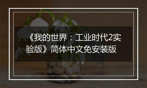 《我的世界：工业时代2实验版》简体中文免安装版