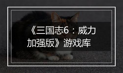 《三国志6：威力加强版》游戏库