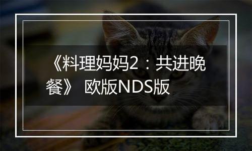 《料理妈妈2：共进晚餐》 欧版NDS版