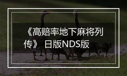 《高赔率地下麻将列传》 日版NDS版