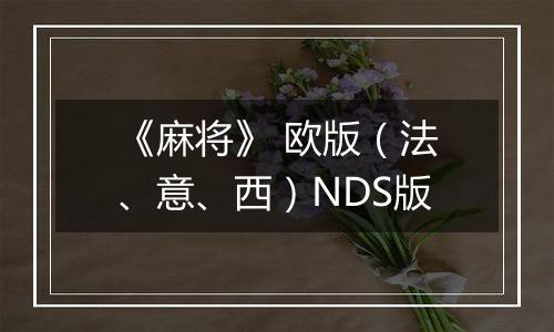 《麻将》 欧版（法、意、西）NDS版