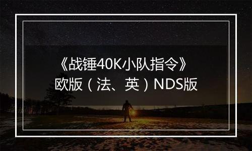 《战锤40K小队指令》 欧版（法、英）NDS版